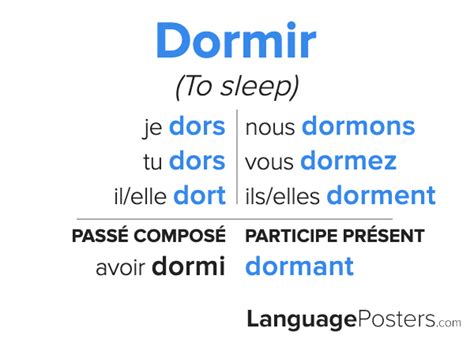 french dormir conjugation